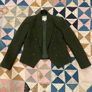 L’Agence Green Brooke Double-Breasted Crop Blazer size 4.